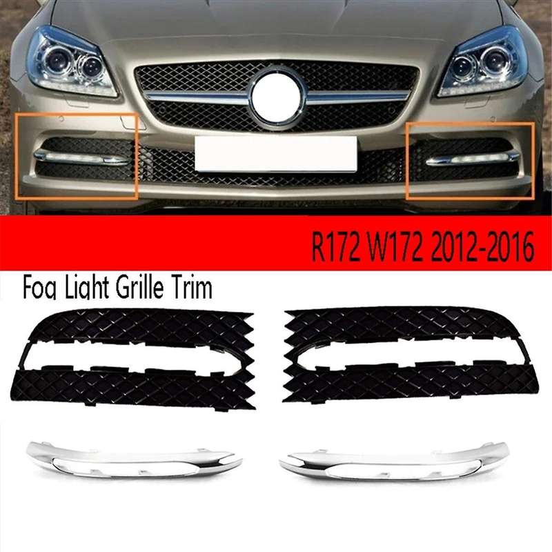 Left Front Bumper Fog Light Bezel Grille Trim Driving Light Cover Grille for - Class R172 W172 12-16