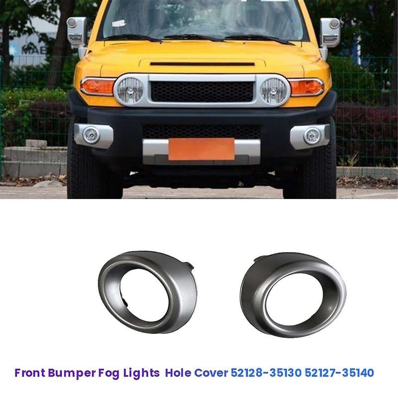 Left Front Bumper Hole Cover 52128-35130 for Cruiser 2007-2018 Fog Lights Lamp Hole Chrome Caps 5212