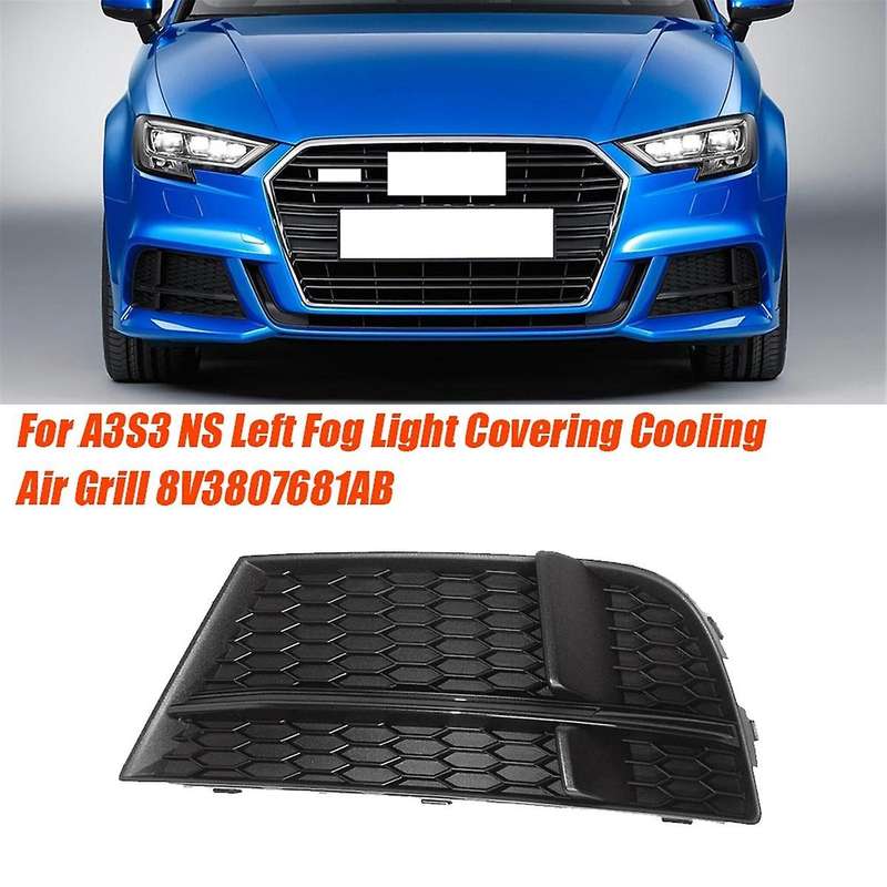 Left Front Bumper Lower Grille Cover Honeycomb Bezel 8v3807681ab for A3 S3 M 2017-2019 Fog Light Hon