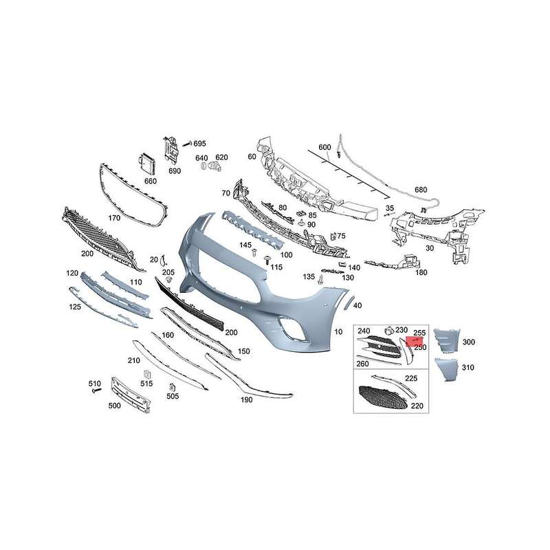 Left Front Bumper Trim Strip A2138856306 for - E-Class W213 C238 2015-2023 Car Accessorie Bright Bla