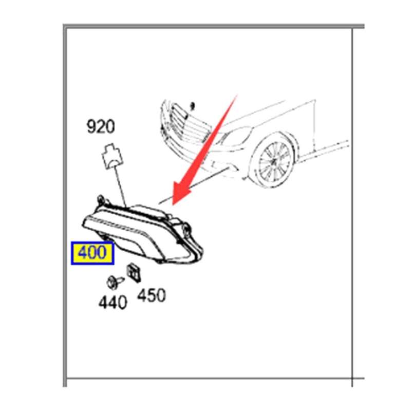 Left Front Fog Lamp Daytime Running Lamp for E Class W212 A2128200756