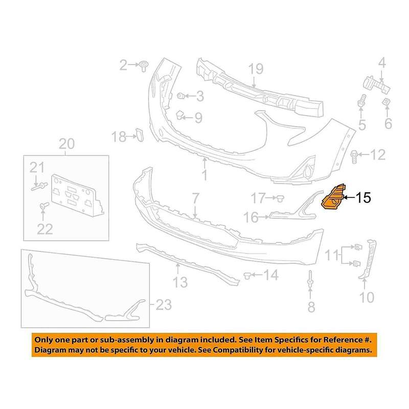 Left Front Fog Light Cover Bezel Trim for 2018-2021 Terrain 23394896 (without Fog Light Hole)