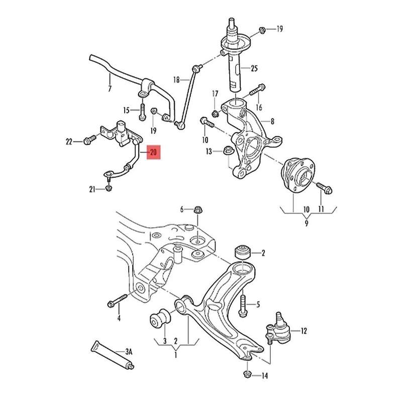 Left Front Headlight Level Sensor 5Q0412521C for Seat 2015-2018 Suspension Body Height Sensor
