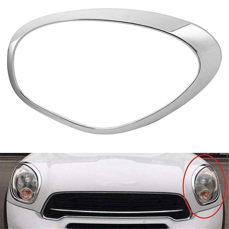 Left Front Headlight Trim Ring 51139801573 for R60 Countryman 11-16 Head Light Lamp Chrome Bezel Dec