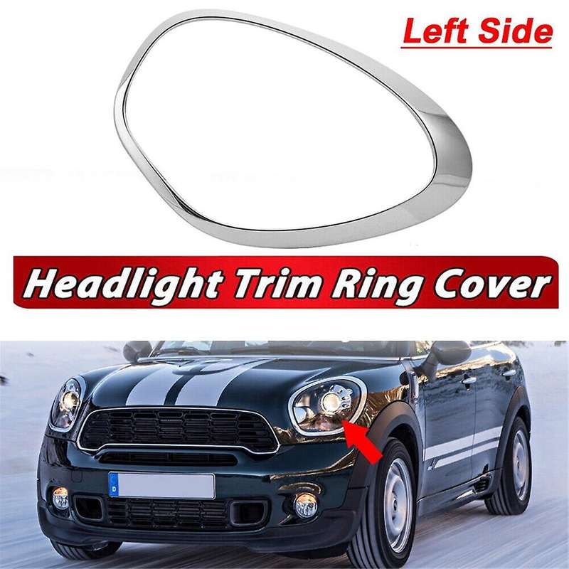 Left Front Headlight Trim Ring 51139801573 for R60 Countryman 11-16 Head Light Lamp Chrome Bezel Dec