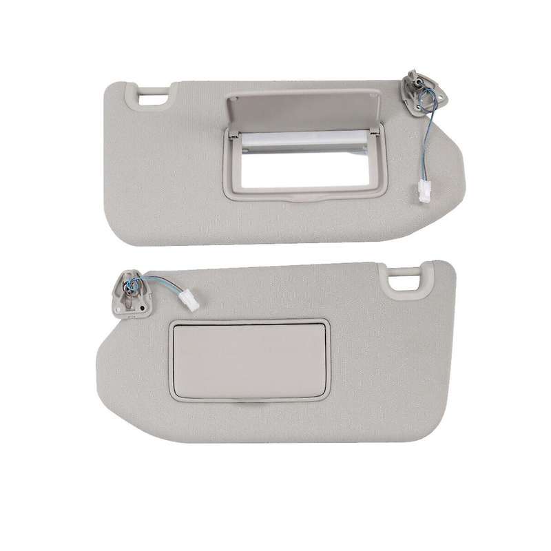 Left Gray Sun Visor with Lamp for 2013-2018 , 2014-2017 Qx60 96400-9pb0a, 96401-9pb0a