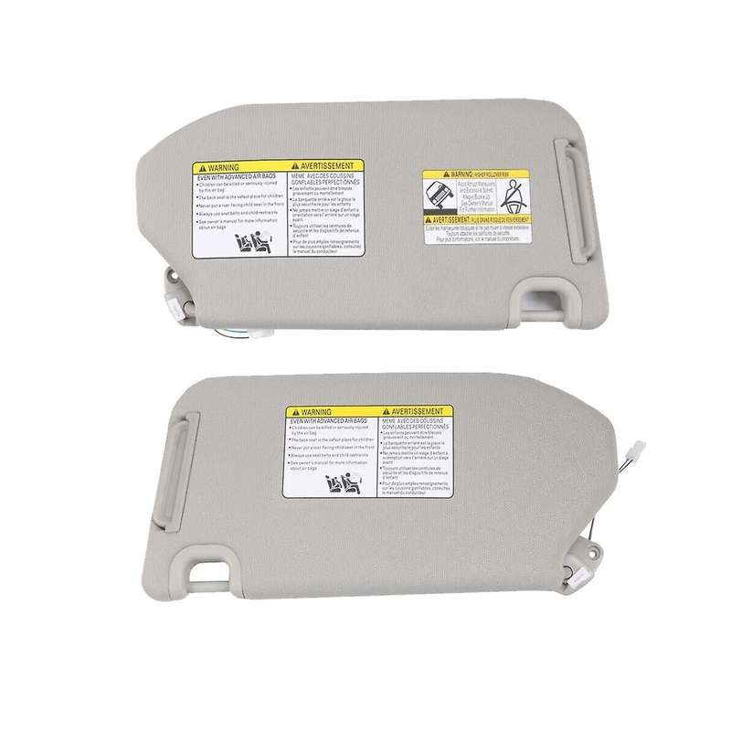 Left Gray Sun Visor with Lamp for 2013-2018 , 2014-2017 Qx60 96400-9pb0a, 96401-9pb0a