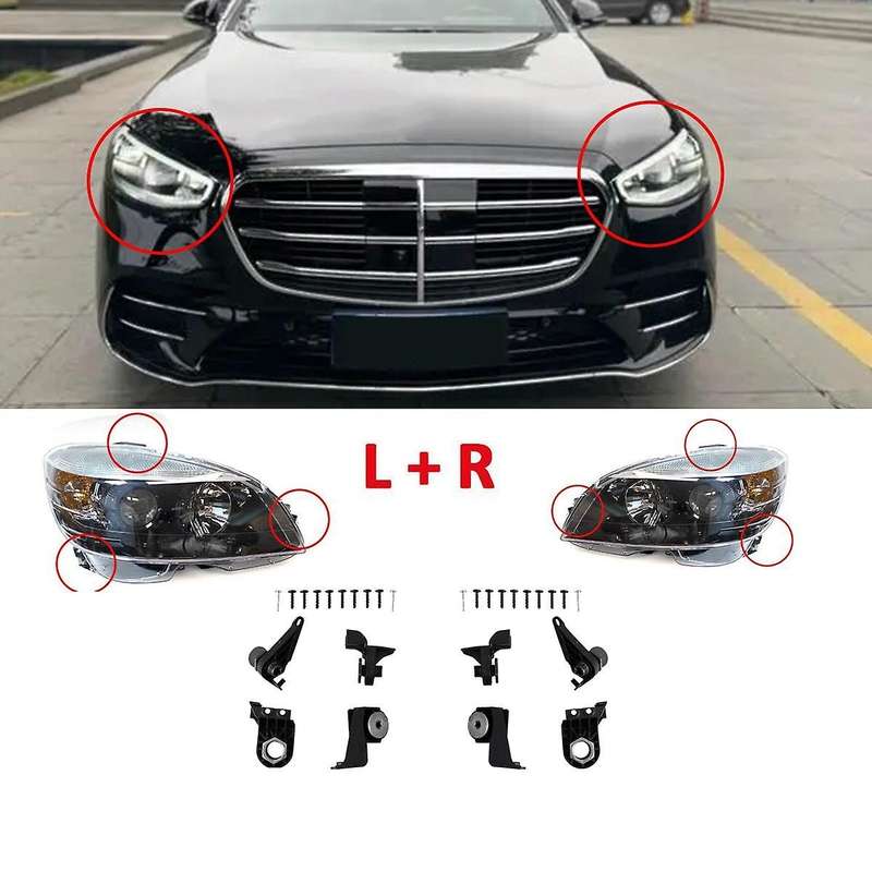 Left Headlight Bracket Mount Repair Kits A2238208304 for S Class W223 2021-2024 S350 S400 S450 S500