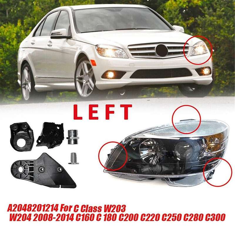 Left Headlight Repair Bracket Mount Kits A2048201114 for - C Class W203 W204 2008-2014 C160 C 180 C2