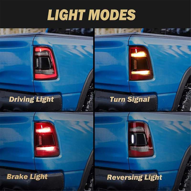 Left LED Tail Lights Rear Brake Light Assembly without Blind Spots for RAM 1500 55112993AD,55112993A