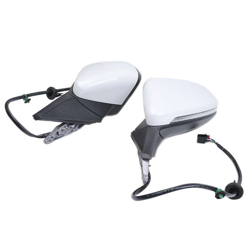 Left LH Side Rear View Mirror Assembly with Glasses Cover Manual Folding for Golf 7 MK7 MK7.5 White