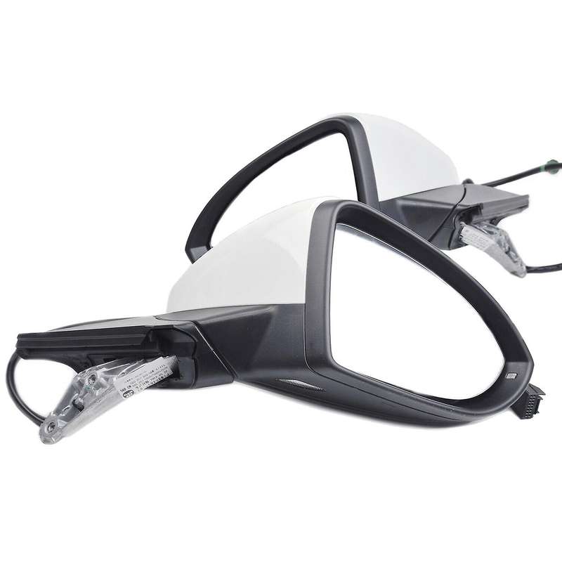 Left LH Side Rear View Mirror Assembly with Glasses Cover Manual Folding for Golf 7 MK7 MK7.5 White