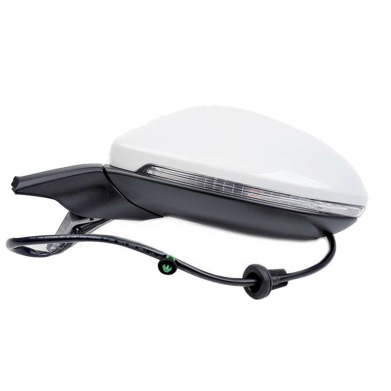 Left LH Side Rear View Mirror Assembly with Glasses Cover Manual Folding for Golf 7 MK7 MK7.5 White