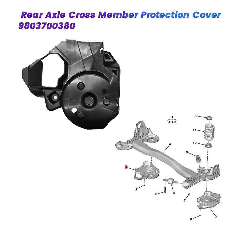 Left Rear Axle Member Protection Cover 9803700380 for 408 T93 Rear Axle Beam Protective Plate