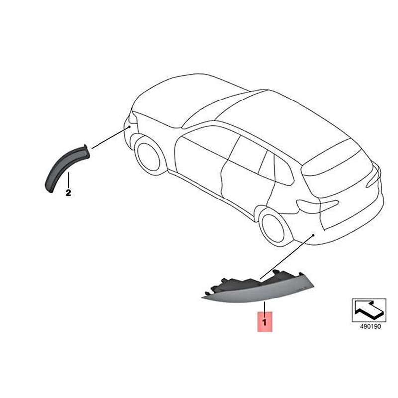 Left Rear Bumper Reflector W/ Fog Light 63147442305 for X7 G07 2018-2022 40IX 30DX M50IX Reflector F