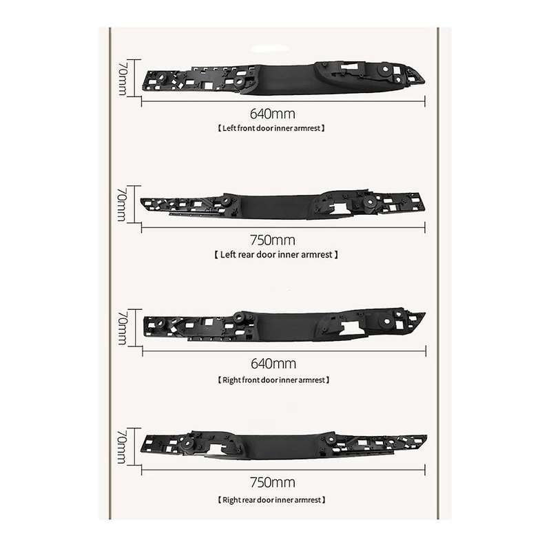 Left Rear Car Door Inner Armrest Interior Door Handle Panel for 7 Series F01 F02 730 735 740 2009-2