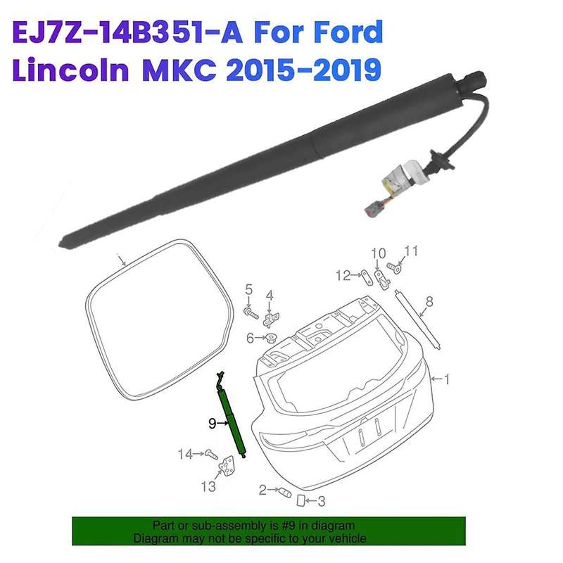 Left Rear Electric Lift Support EJ7Z-14B351-A for 2015-2019 Hatch Lift Gate Actuator