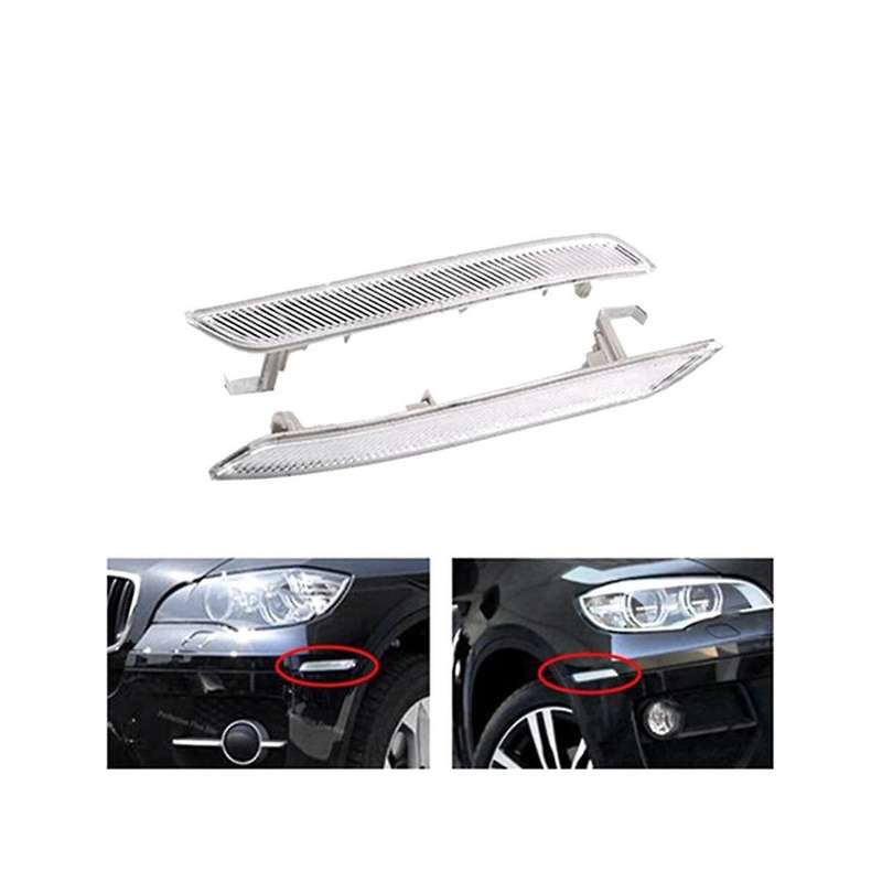 Left Right 1 Pair Clear White Side Marker Reflector 63147187087 63147187088 for X5 X6 E70 E71 2008-