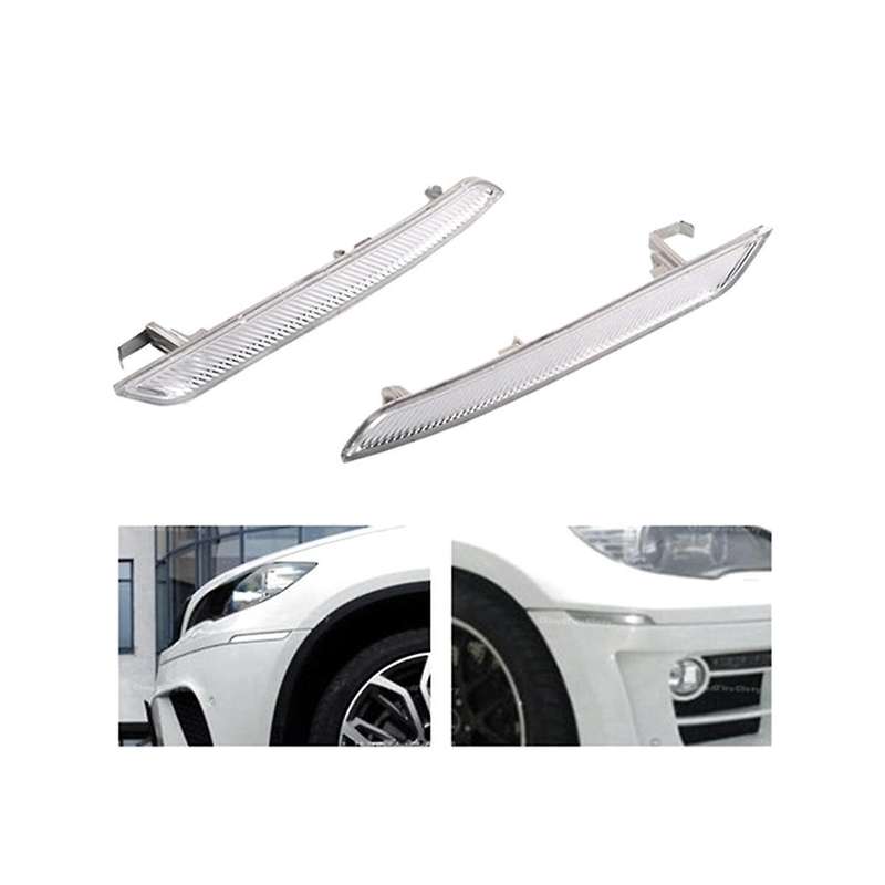 Left Right 1 Pair Clear White Side Marker Reflector 63147187087 63147187088 for X5 X6 E70 E71 2008-