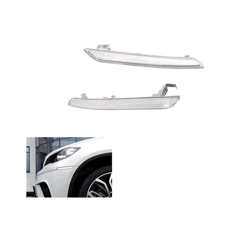 Left Right 1 Pair Clear White Side Marker Reflector 63147187087 63147187088 for X5 X6 E70 E71 2008-