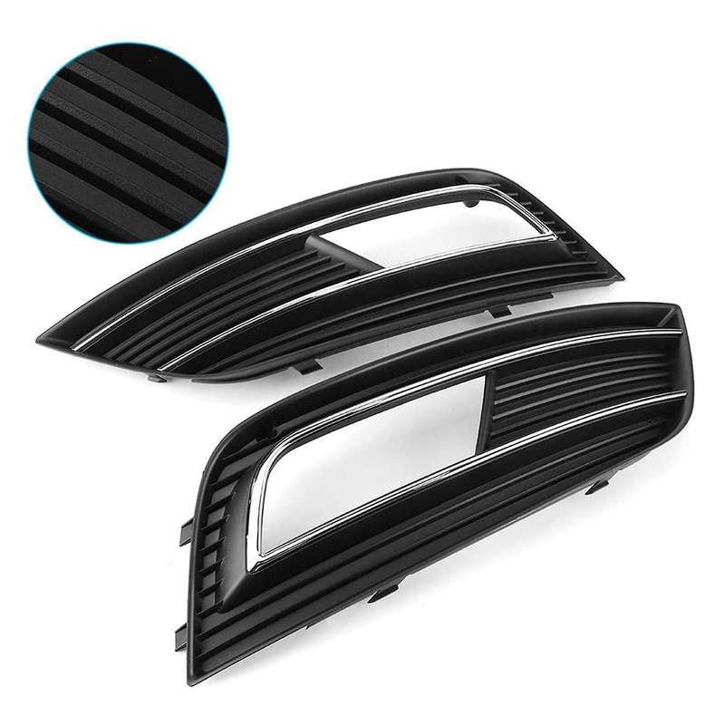 Left Right Front Bumper Fog Light Grille Grill Cover for - A4 B8 B9 2013-2016 8KD807681B 8KD807682B
