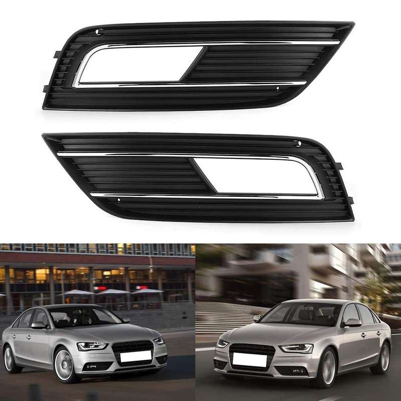 Left Right Front Bumper Fog Light Grille Grill Cover for - A4 B8 B9 2013-2016 8KD807681B 8KD807682B