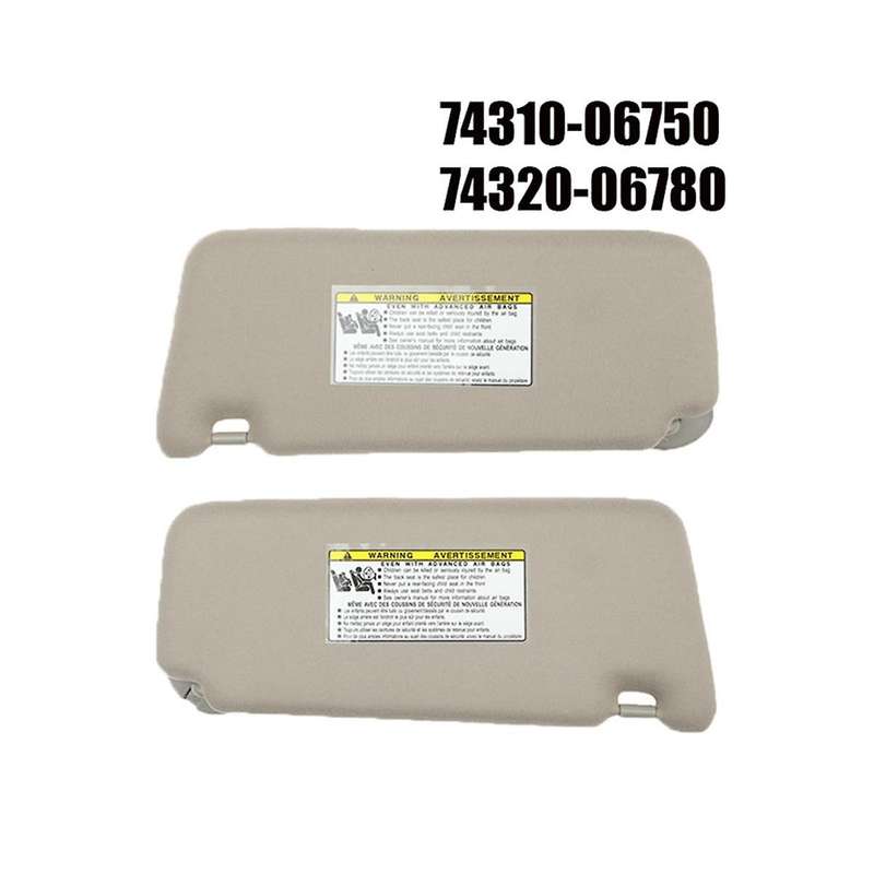 Left Right Driver Passenger Side Sun Visor with Makeup Mirror for 2007-2011 74310-06750-e0 74320-067