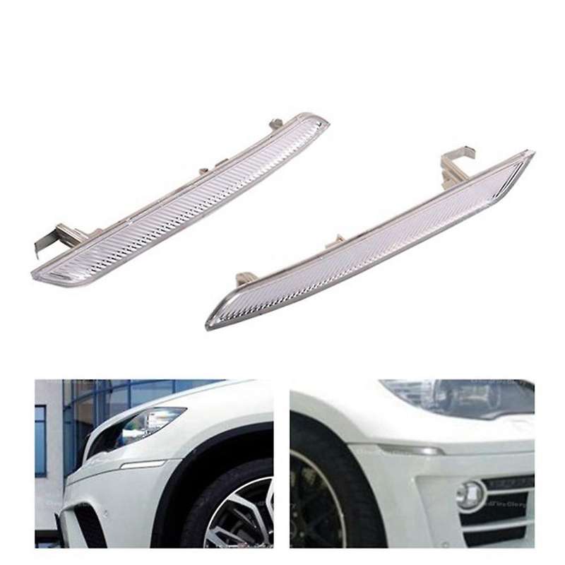 Left Right Pair Clear White Side Marker Reflector 63147187087 63147187088 for - X6 E71 E72 2008- 201