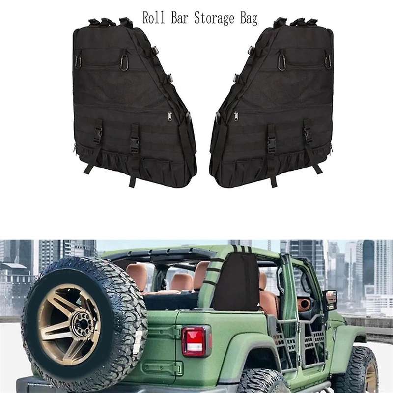 Left Roll Bar Storage Bag Cage Multi-pockets Organizers Cargo Bag Tool Bags for Wrangler Jk 4-door