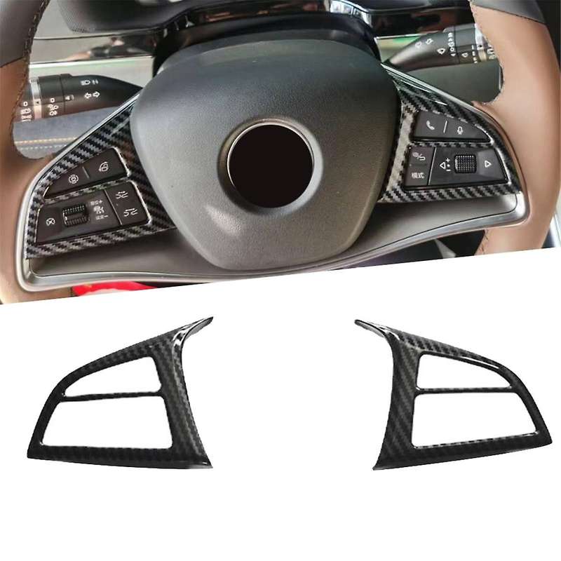 Left Right Steering Wheel Frame Decor Switch Button Cover Trim Decoration Carbon Fiber Look for TAN