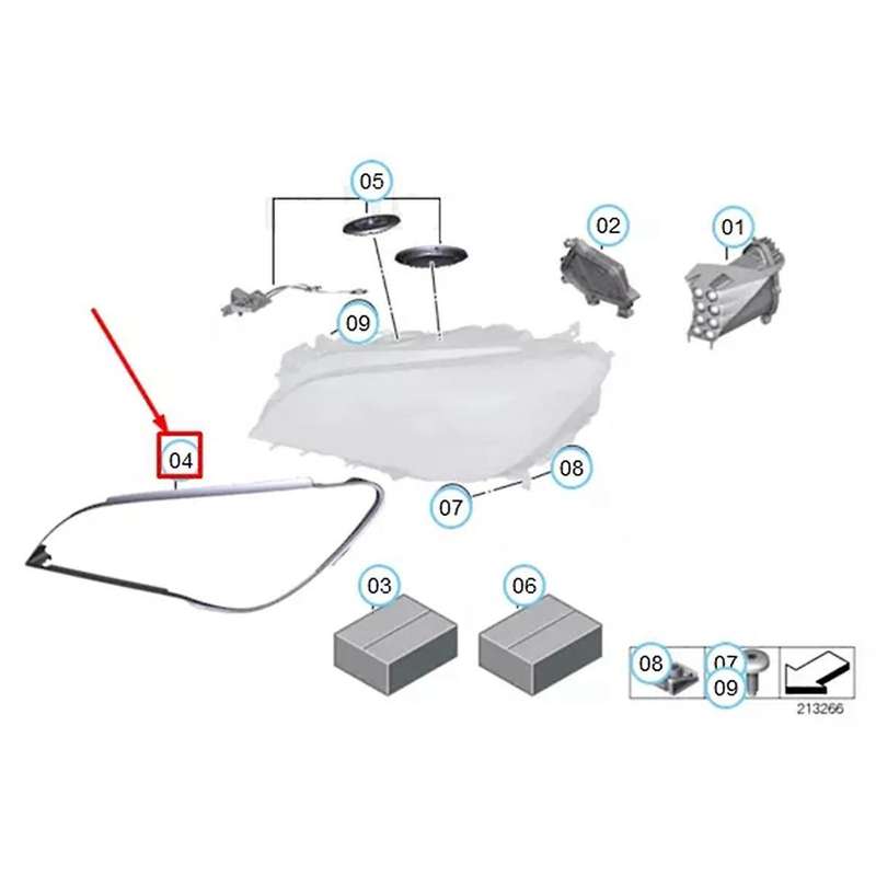 Left Sealing Strip Light Seals Headlight Gasket for 7 Series F01 F02 2007-2015 Light Seals 631172252