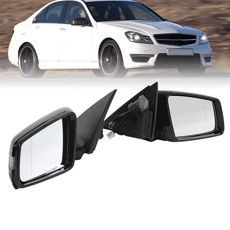 Left Side Door Rear View Mirror Assembly Black for W204 C-Calss C300 C350 C63 2011-2014