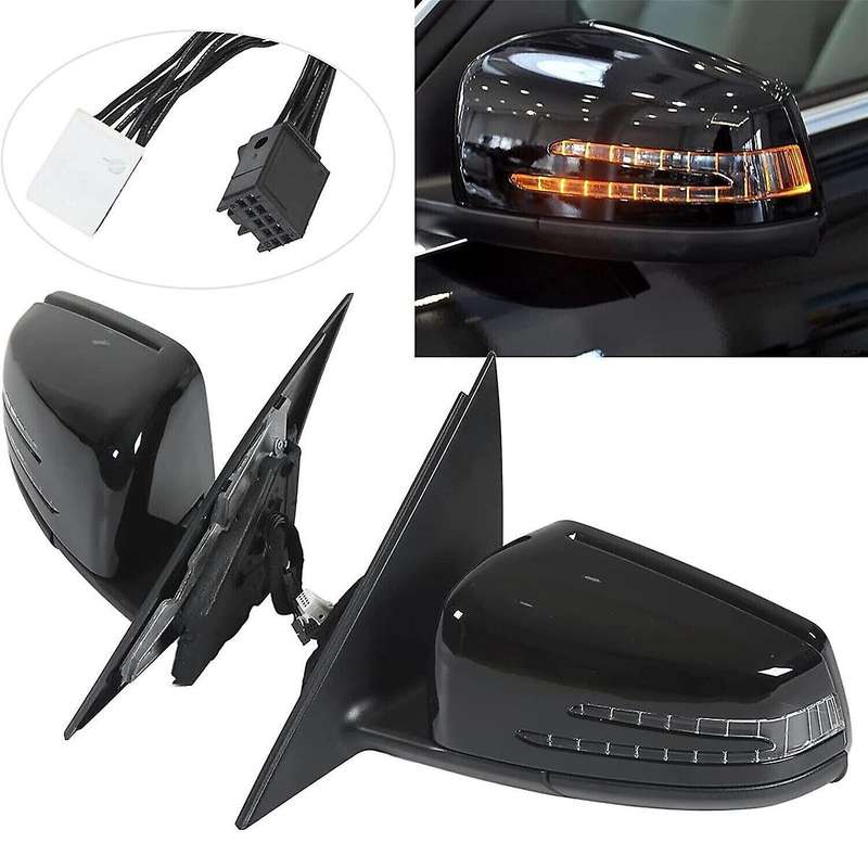 Left Side Door Rear View Mirror Assembly Black for W204 C-Calss C300 C350 C63 2011-2014