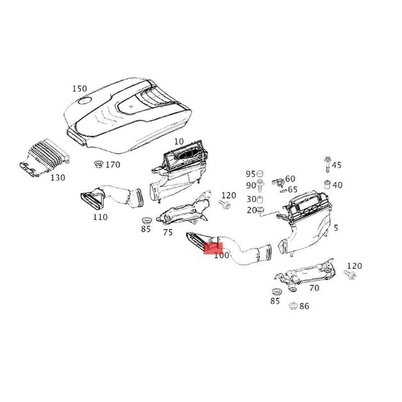 Left Side Engine Air Intake Hose Pipe A6420947797 for - S-Class W222 X222 S350 2013-2014 Car Air Li