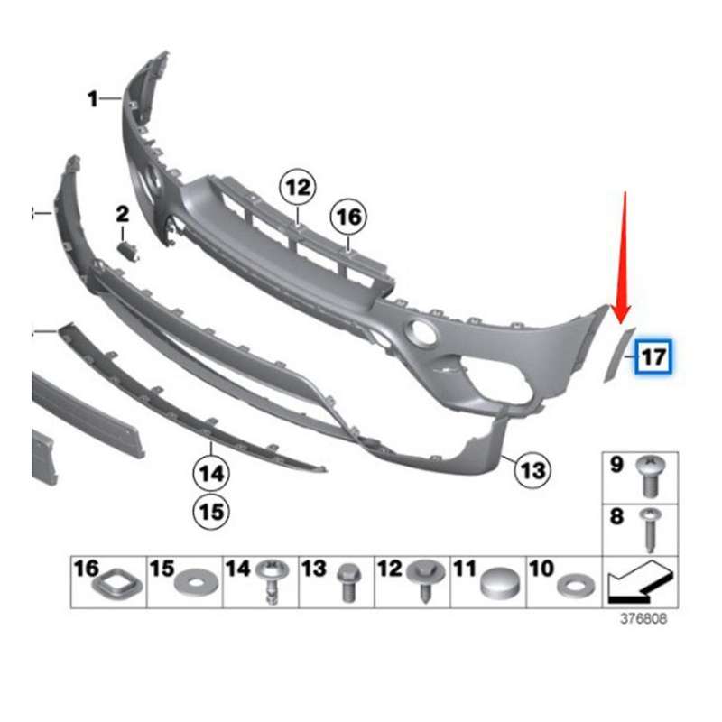 Left Side Front Bumper Reflector Trim Marker Lamp 63147274434 for X5 E70 2011-2013 with Side View Ca