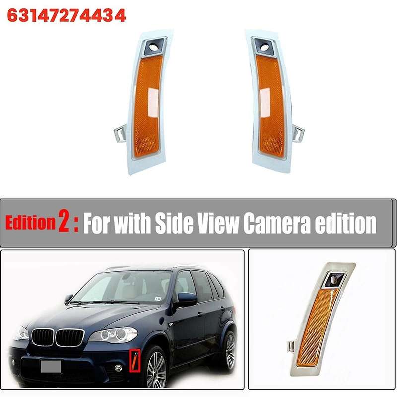 Left Side Front Bumper Reflector Trim Marker Lamp 63147274434 for X5 E70 2011-2013 with Side View Ca