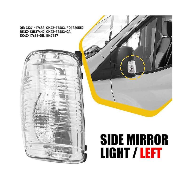 Left Side Mirror Turn Signal Light Lens Housing Indicator Cover for 2015-2021 Transit 150 250 350 Ca