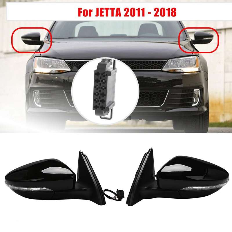 Left Side Rear View Mirror Assembly Power Glass Heated Turn Signal 6 Wires for 2011 - 2018 5C7857507