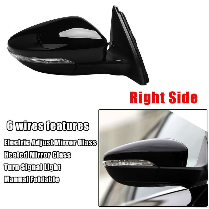 Left Side Rear View Mirror Assembly Power Glass Heated Turn Signal 6 Wires for 2011 - 2018 5C7857507