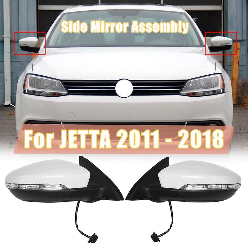 Left Side Rear View Mirror Assembly Power Glass Heated Turn Signal 6 Wires for 2011 - 2018 5C7857507
