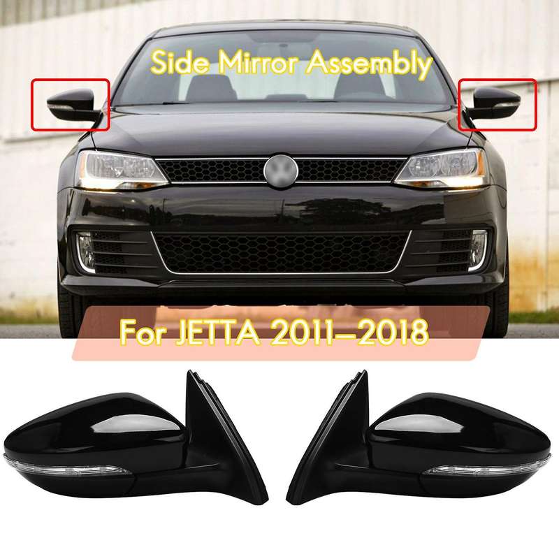 Left Side Rear View Mirror Assembly Power Glass Heated Turn Signal Foldable 8 Wires for 2011-2018 5C