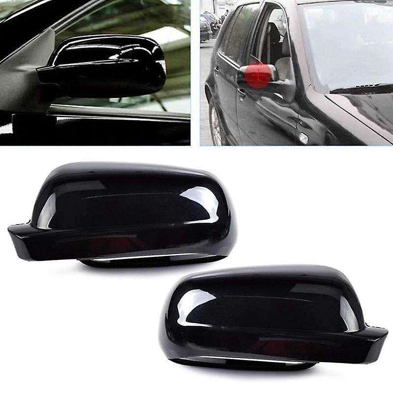 Left Side Rear View Mirror Cover Plastic Gloss Black for -Golf MK4 1999-2005 3B0857538B