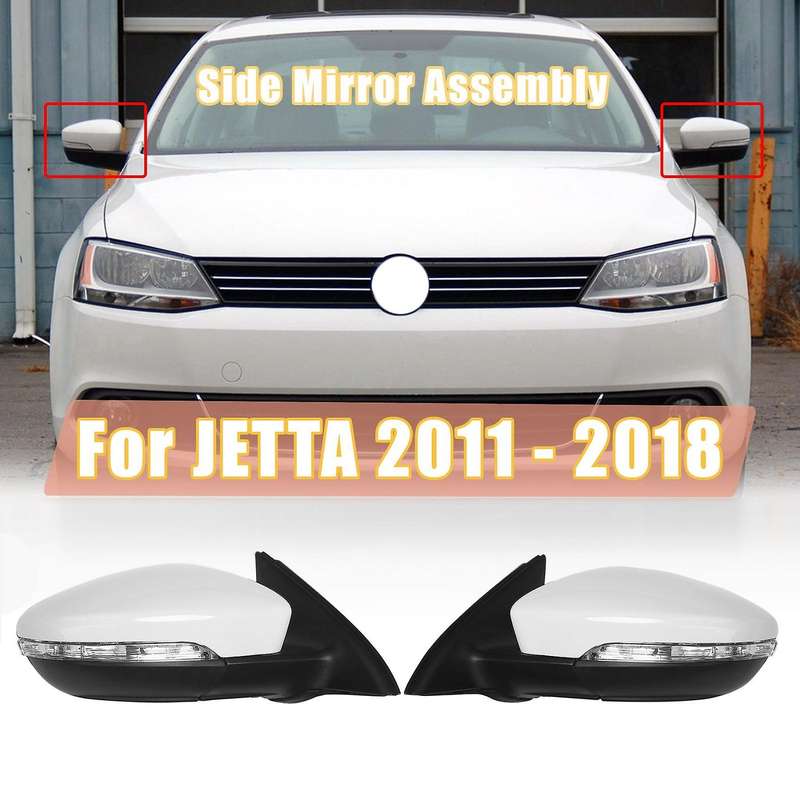 Left Side Rear View Mirror Assembly Power Glass Heated Turn Signal Foldable 8 Wires for 2011-2018 5C