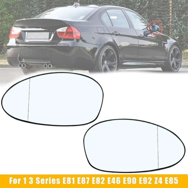 Left Side Wing Door Mirror Rearview Mirror Glass Heated 2-Pin for 1 3 Series E81 E87 E82 E88 E46 E90
