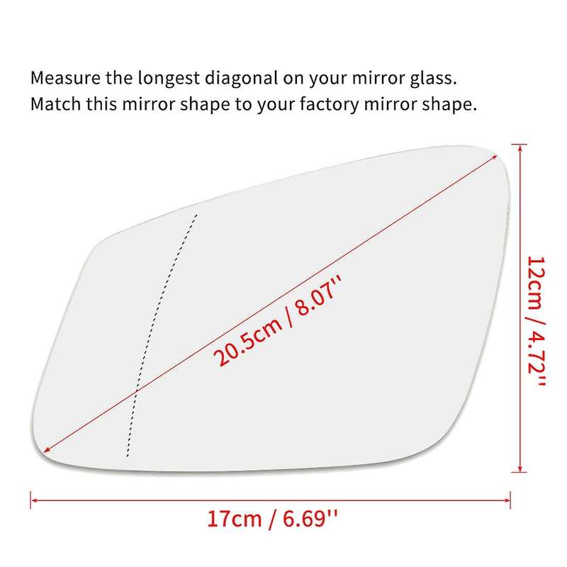 Left Side Wing Door Mirror Rearview Mirror Glass Heated 2-Pin for - 5 6 7 Series F07 F10 F11 F06 F12