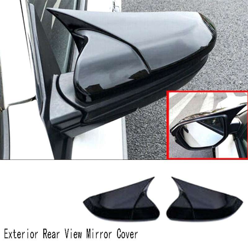 Left+Right Exterior Rear View Mirror Cover for 10Th 2016-2021 OX Horn Rear View Side Door Wing Mirr