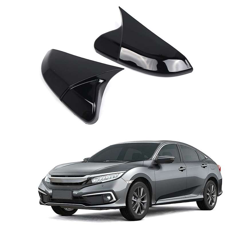 Left+Right Exterior Rear View Mirror Cover for 10Th 2016-2021 OX Horn Rear View Side Door Wing Mirr