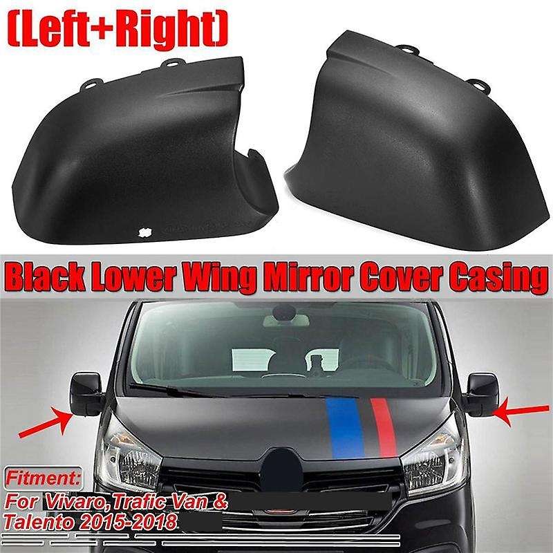 Left+Right Lower Wing Mirror Cover Bottom for Vauxhall Vivaro 15-18