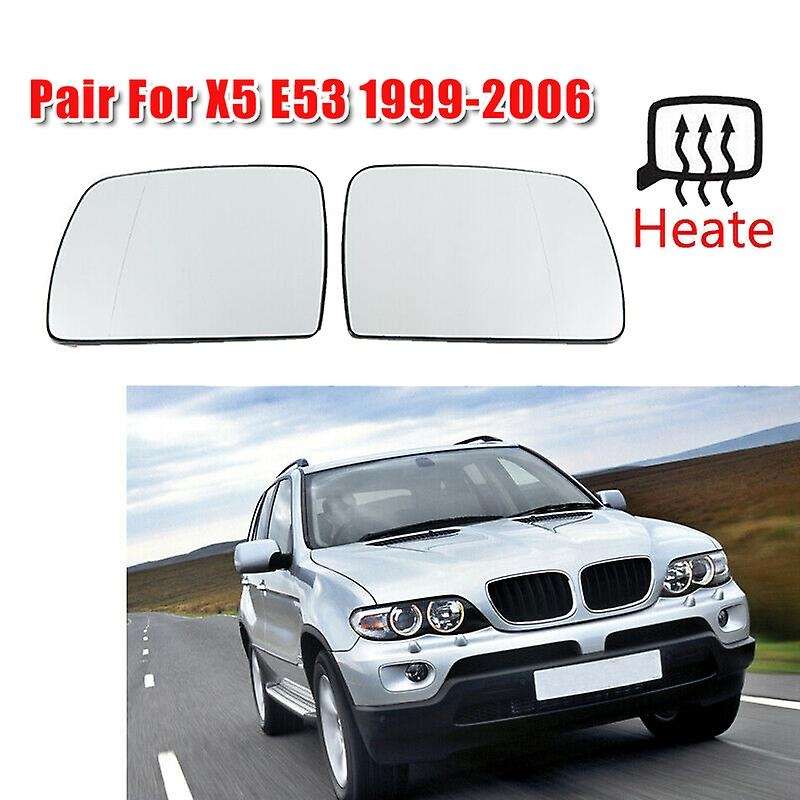Left+Right Side Wing Mirror Rearview Mirror Glass Heated for X5 E53 1999-2006 LH/RH 51167039598 5116