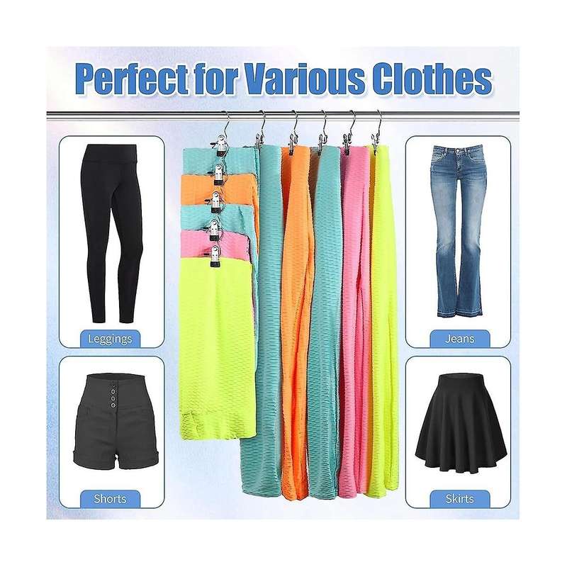 Legging Organizer for Closet,20 Pack Pants Hangers Space Saving,360 Rotating Hangers for Jeans/yog